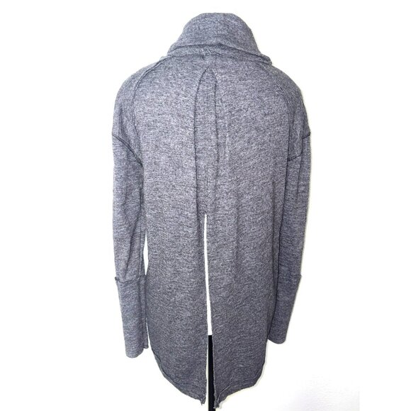 Free People We The Free Charcoal Split Back Turtleneck Sweater Size XS - Picture 2 of 7